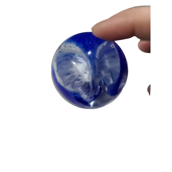 GES 99 Paper Wieght Color Swirl blue and white - Picture 10 of 12